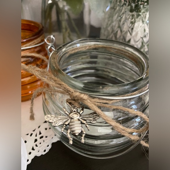 🆕🐝 “BEE LOVERS” GLASS TEA LIGHT HOLDER & DECORATIVE CONTAINER COLLECTION. NEW! - Picture 6 of 12